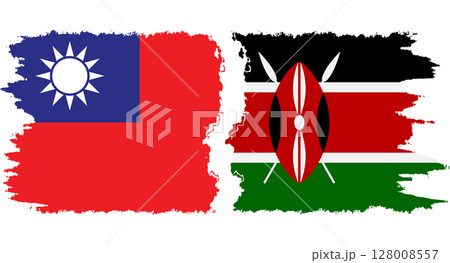 Kenya and Taiwan grunge flags connection vector Kenya and Taiwan grunge flags connection vector 128008557