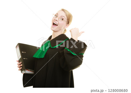woman lawyer with file folder or dossier woman lawyer with file folder or dossier 128008680
