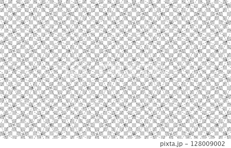 2点クロスしたラフな破線の角七宝繋ぎ模様 128009002