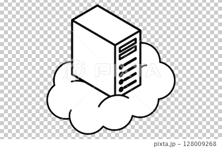 雲端等距線圖示中的 Web 伺服器,黑色和白色 雲端等距線圖示中的 Web 伺服器,黑色和白色 128009268