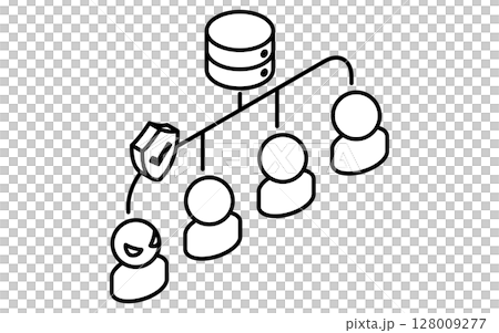 セキュリティ対策、IPアドレスのブロックのアイソメトリック線画アイコン、白黒 セキュリティ対策、IPアドレスのブロックのアイソメトリック線画アイコン、白黒 128009277