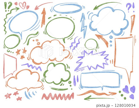 Chat Icons With Arrows And Speech Bubbles Set 128010034