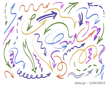 Hand Drawn Colorful Arrow Icons Collection 128010035