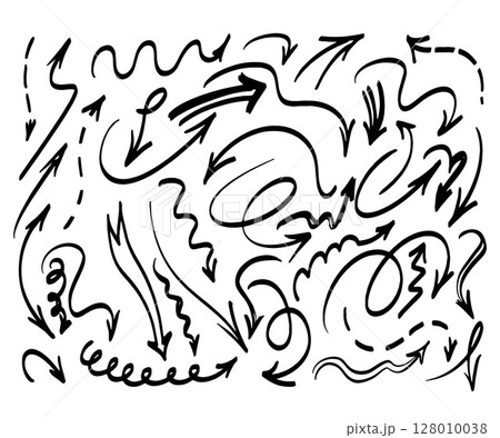 Black Vector Arrows Icons Set For Navigation And Interface 128010038