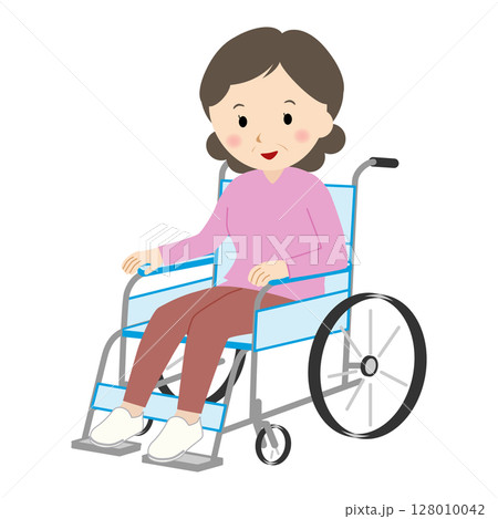 車いすに乗った女性 車いすに乗った女性 128010042