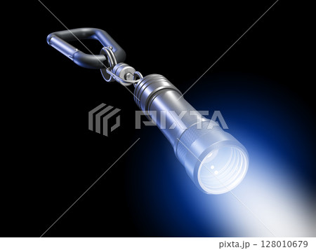 ミニライト　懐中電灯　LEDライト  Mini flash light　黒バック 128010679