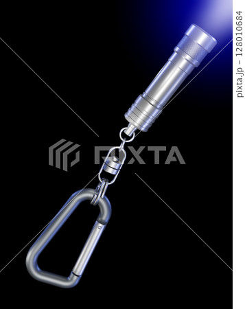 ミニライト　懐中電灯　LEDライト  Mini flash light　黒バック 128010684