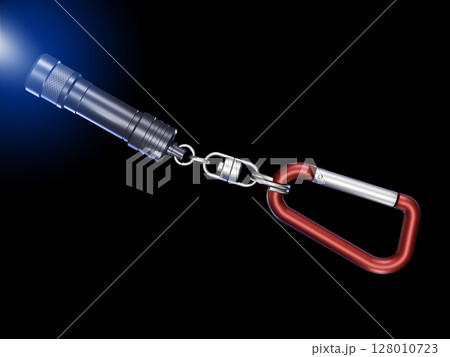 ミニライト　懐中電灯　LEDライト  Mini flash light　黒バック 128010723