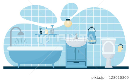 bathroom interior illustration 128010809