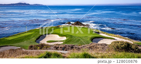 Pebble Beach golf course, Monterey, California, usa 128010876