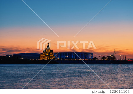 Twilight Lights at Alexander Nevsky Cathedral and Stadium, Nizhny Novgorod 128011102