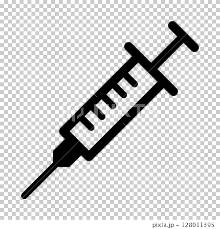 注射器、ワクチンのアイコンイラスト 注射器、ワクチンのアイコンイラスト 128011395