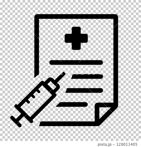 予防接種証明書のイラストアイコン 128011405