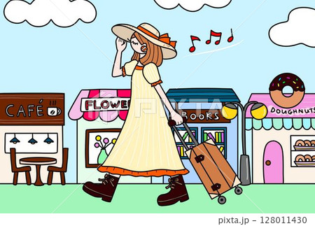 旅する少女のポストカード 128011430