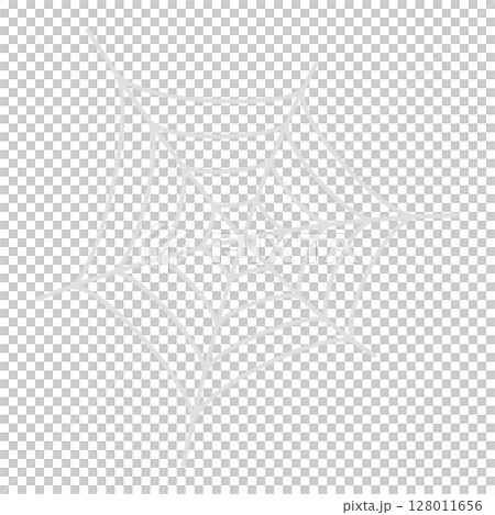 シンプルな薄いグレーのクモの巣の線画アイコン - ハロウィンやホラーのイメージやデザインパーツ素材 128011656