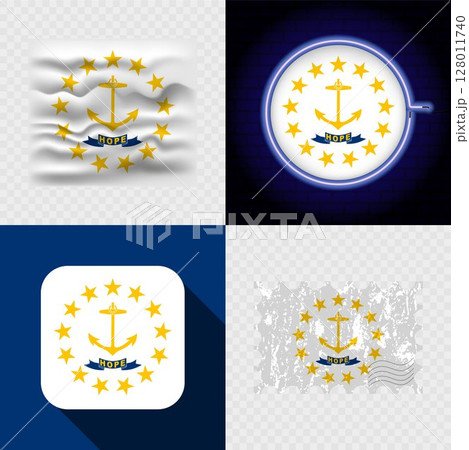 Creative the Rhode Island Flag Icon Set Collection. Creative the Rhode Island Flag Icon Set Collection. 128011740