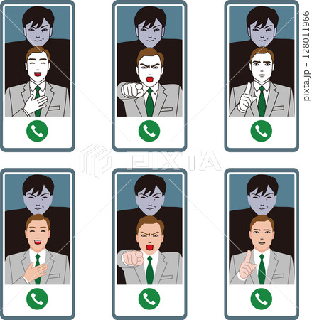 スマホで善人に成りすましてだます詐欺。スーツの男と黒幕。 128011966