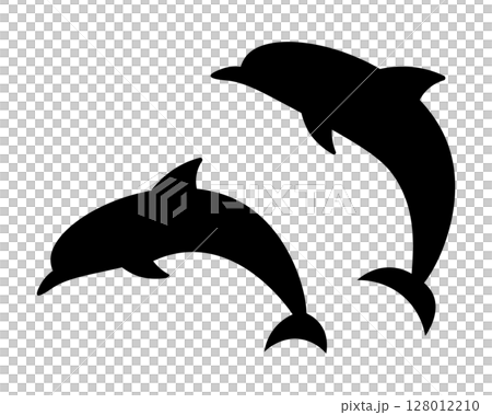 Dolphin vector illustration material - Sea creature icons, frames, decorations, backgrounds 128012210