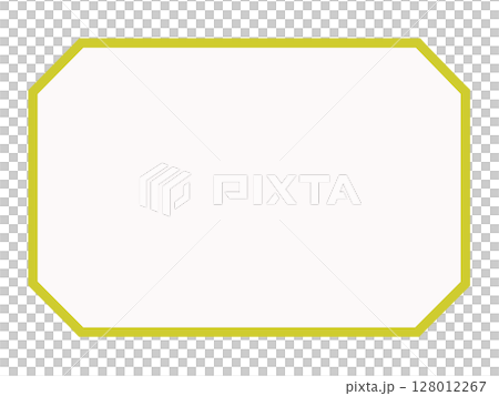 Yellow octagonal frame material (rectangle, white) 128012267