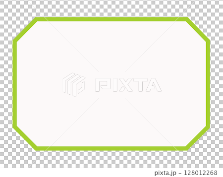 Yellow-green octagonal frame material (rectangle, white) 128012268