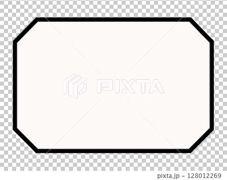 Black octagonal frame material (rectangle, white) 128012269