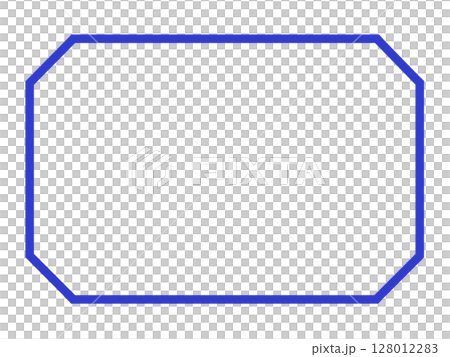 Blue octagonal frame material (rectangle, line drawing) 128012283
