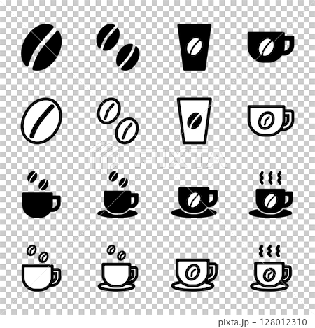コーヒーのアイコンイラストセット 128012310