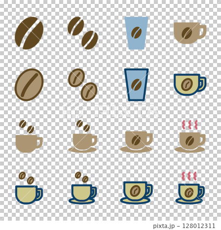 コーヒーのアイコンイラストセット 128012311