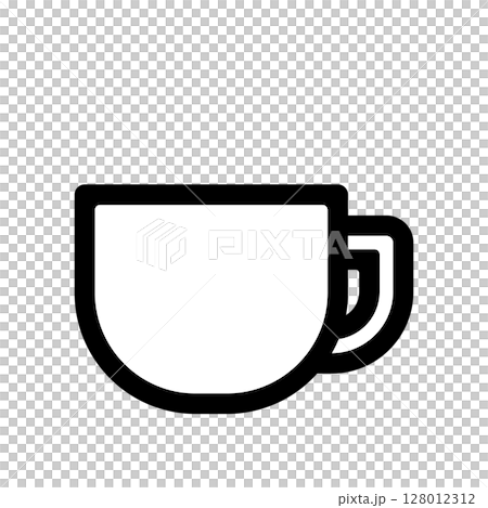 シンプルなコーヒーカップのアイコンイラスト 128012312