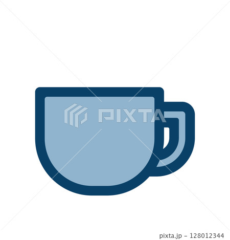 シンプルなコーヒーカップのアイコンイラスト シンプルなコーヒーカップのアイコンイラスト 128012344