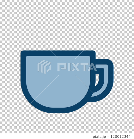 シンプルなコーヒーカップのアイコンイラスト シンプルなコーヒーカップのアイコンイラスト 128012344