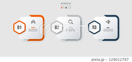 Infographic template business concept with step. 128012787