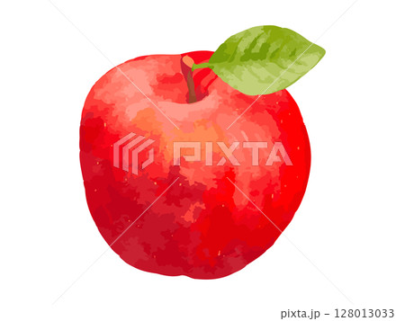 水彩で描いた美味しそうなリンゴのイラスト 128013033