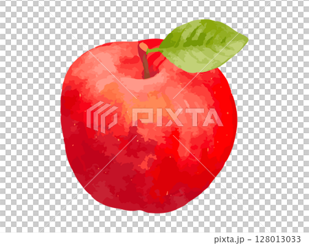 水彩で描いた美味しそうなリンゴのイラスト 128013033