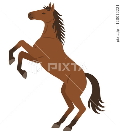 立ち上がる馬のイラスト 128013221
