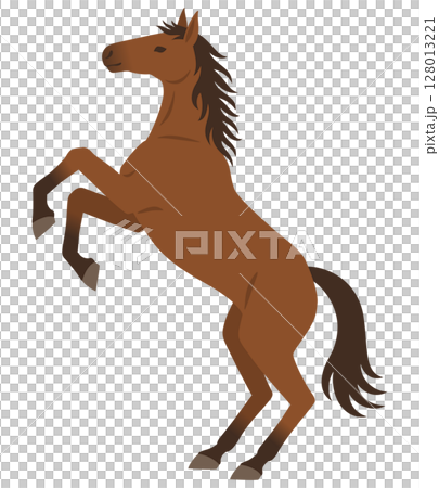 立ち上がる馬のイラスト 128013221