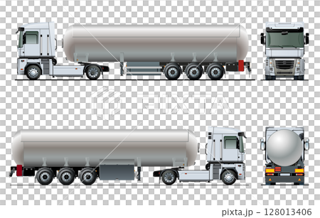 Vector realistic tanker truck template isolated Vector realistic tanker truck template isolated 128013406