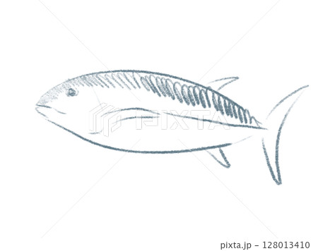 和風な銀色の魚のシンプルな線画イラスト 和風な銀色の魚のシンプルな線画イラスト 128013410