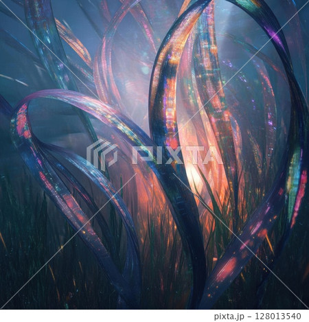 Shimmering Tapestry of Light: An Abstract Symphony of Color and Form 128013540