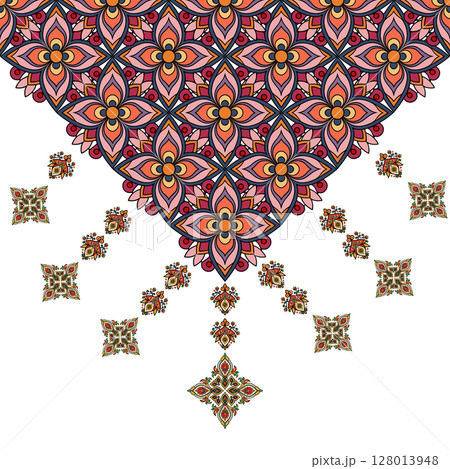 vector seamless pattern with hand drawing flowers and hearts. floral ornament for wedding invitations, cards, textile, wrapping paper, gift wrap. 128013948