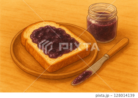 Blueberry Jam Spread on Toast Blueberry Jam Spread on Toast 128014139
