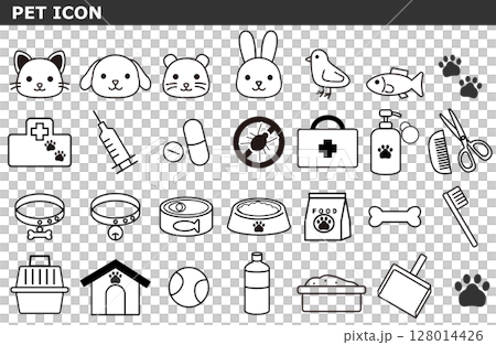 かわいいペットのアイコンセットのイラスト素材 [128014426] - PIXTA