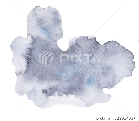 Watercolor gray spot, single hand painted Abstract element for wedding and party design 128014917