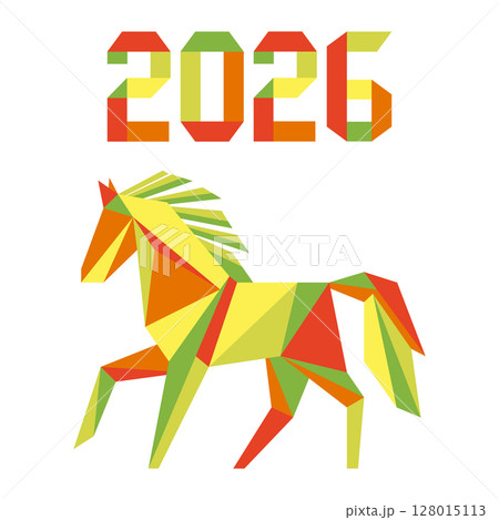 New Year Horse Symbol 2026 Chinese Zodiac Origami 128015113