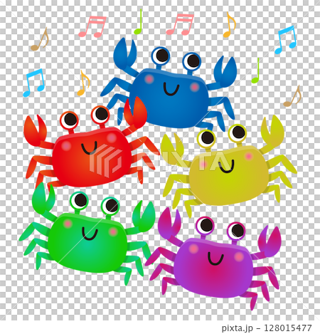 楽しそうに歌うカニのイラスト 楽しそうに歌うカニのイラスト 128015477