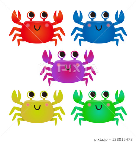 楽しそうなカニのイラスト 128015478