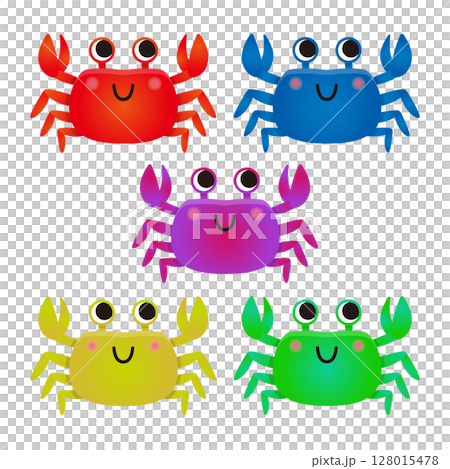 楽しそうなカニのイラスト 128015478