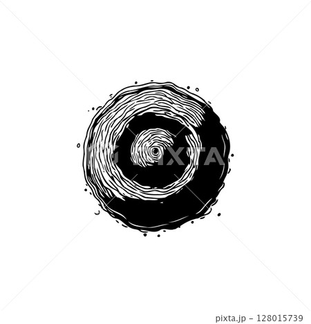 Abstract swirling vortex illustration in black and white, circular movement Abstract swirling vortex illustration in black and white, circular movement 128015739
