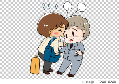 一名男子微笑著安慰他的老闆 128016280