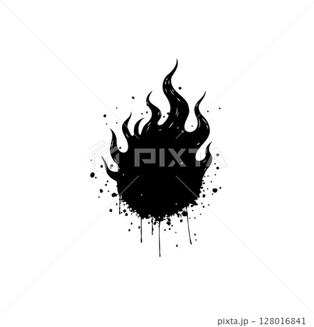 Abstract black fire with grunge drips vector illustration on white background Abstract black fire with grunge drips vector illustration on white background 128016841